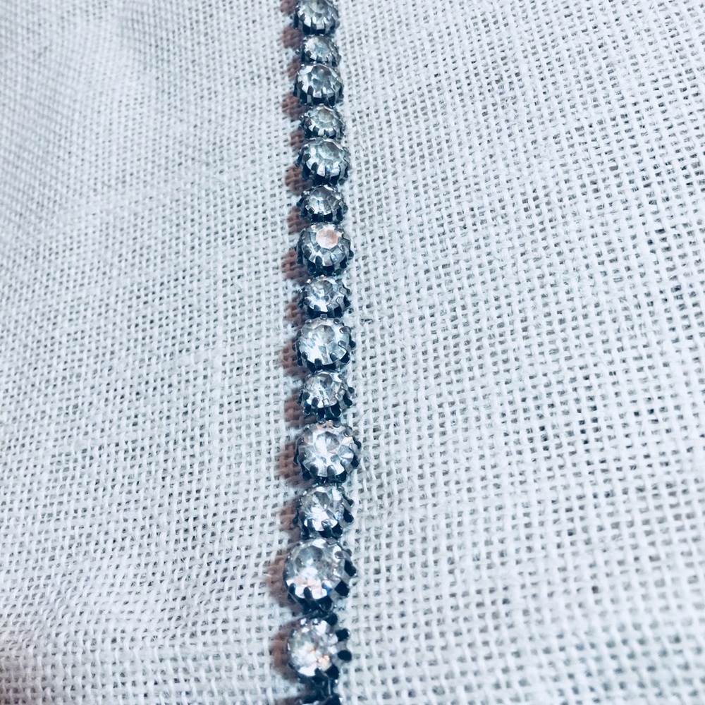 Vintage glam choker, rhinestone & antique silver - Picture 5 of 5